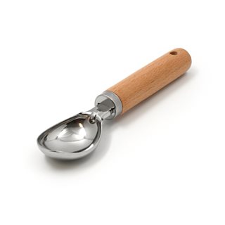 Stainless steel ice cream Spoon with wooden handle 18cm  Kitchen ladles