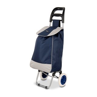 Shopping trolley with storage case 35x25x92 cm navy blue  Shopping carts