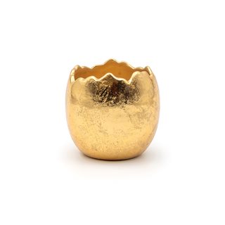 Πασχαλινό κεραμικό Αυγό 11x10 εκ. χρυσό  Διακοσμητικά κουτιά-Αυγοθήκες
