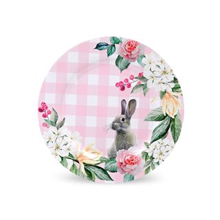 Πασχαλινή διακοσμητική Πιατέλα Bunny 33 εκ. ροζ  Επιτραπέζια διακοσμητικά-Πιατέλες