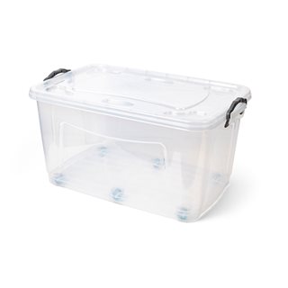Storage box 50 L with wheels and lid  62x40x33 cm  Storage boxes