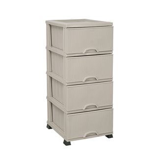 Storage Chest of 4 drawers 44x38x91 cm beige  Storage carts