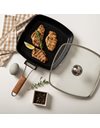 Grill pan with ceramic coating and foldable handle 28x28 cm