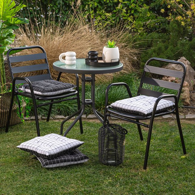 Metal garden Chair black 54x58x80.5 cm